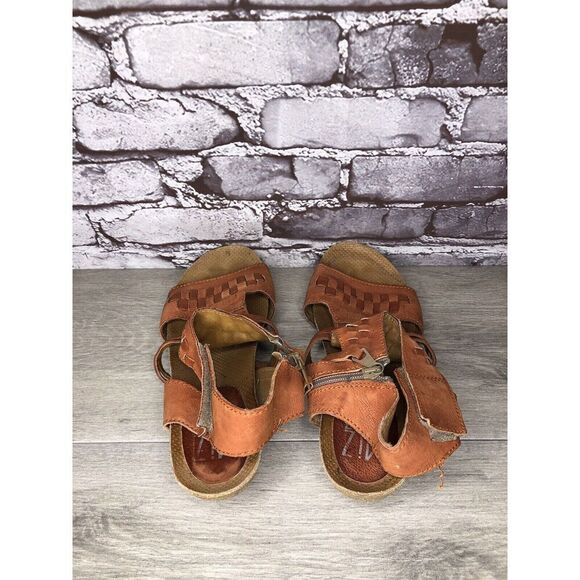 Miz Mooz Orange Leather Side Zipper Strap Heeled Sandals Women Sz 41EU/10.5M US - Picture 16 of 16